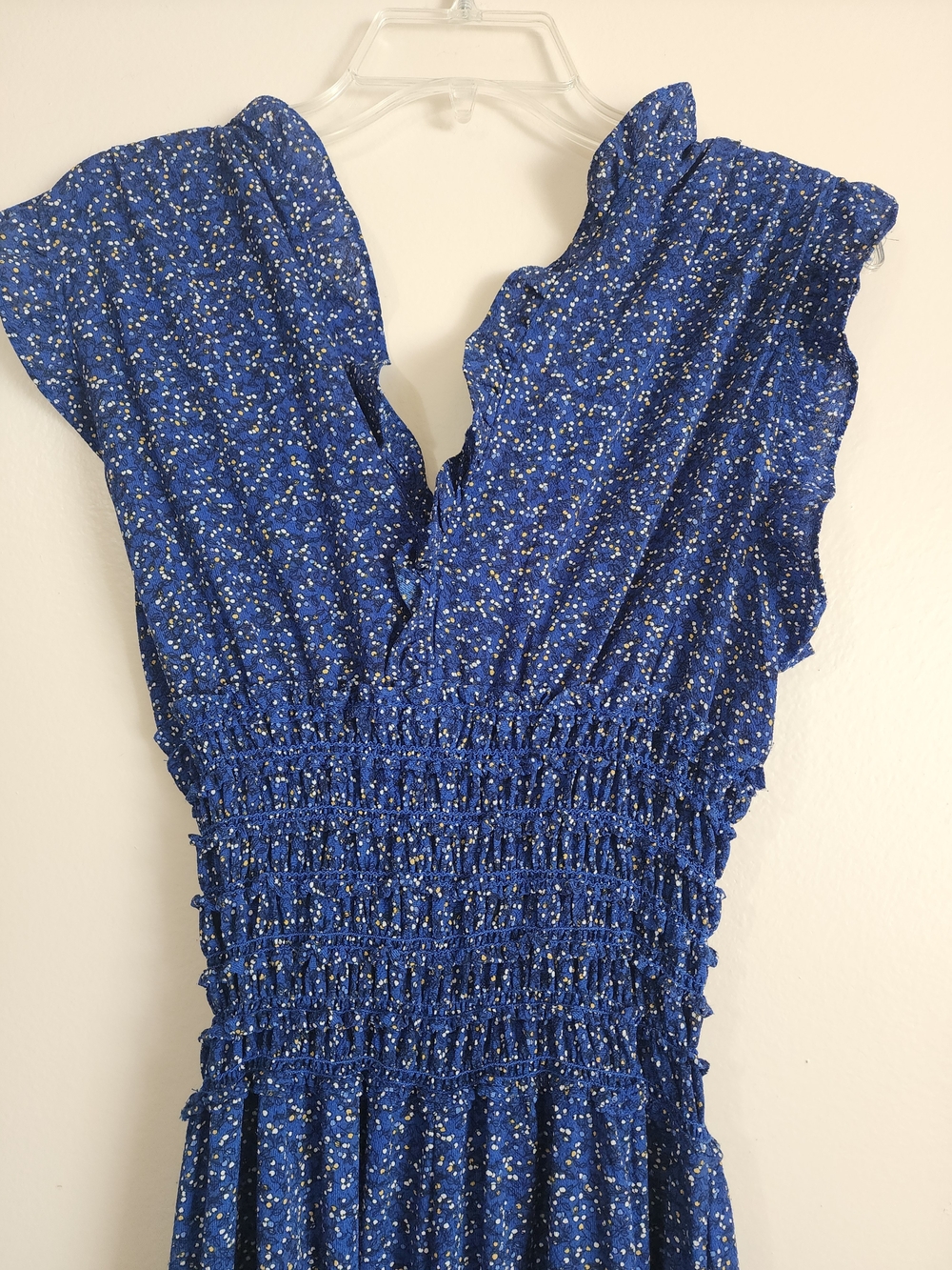 Max Studio Royal Blue Ruffled V-Neck Maxi Dress - Picture 5 of 7